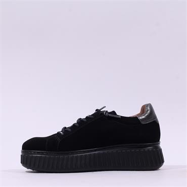 Wonders XFly Platform Bungee Trainer - Black Suede